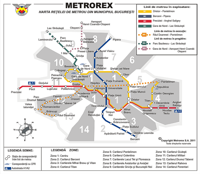 Harta Metrou Bucuresti