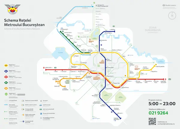 Harta rețelei de metrou București